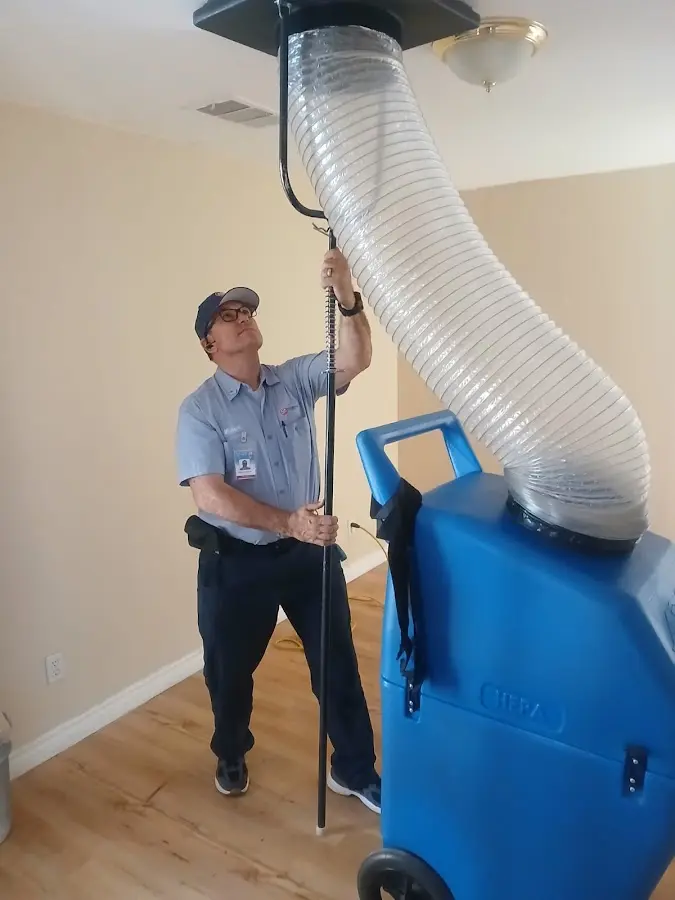 Mini Split Installation technician using HEPA equipment in Alamo